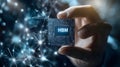 Advanced HBM Chip Technology in Scientist\'s Hand, Representing High-Bandwidth Memory Innovation_7 Royalty Free Stock Photo