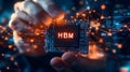 Advanced HBM Chip Technology in Scientist\'s Hand, Representing High-Bandwidth Memory Innovation_6 Royalty Free Stock Photo