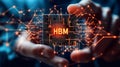 Advanced HBM Chip Technology in Scientist\'s Hand, Representing High-Bandwidth Memory Innovation_5 Royalty Free Stock Photo