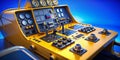 Advanced Helicopter Cockpit Control System A Stunning 3D Render Featuring a Futuristic Interface with a TiltShift