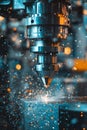 Advanced Hi-Tech Milling Process for Precision Metal Fabrication in Modern Industrial Applications Royalty Free Stock Photo