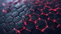Advanced honeycomb matrix red and dark grey pulsating energy modern tech background
