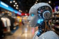 Advanced humanoid robot in high-tech environment with circuit details