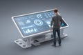 Advanced Interactive Display with User Engaging in Data Analysis Royalty Free Stock Photo