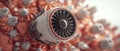 Advanced jet engine turbine with detailed metallic blades and complex components, set against a soft focus background of organic Royalty Free Stock Photo