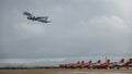 Advanced jet trainer CASA C-101 Aviojet, known as Eagle Patrol and plane taking off