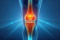 Advanced Knee Joint Visualization with Inflammation Emphasis for Medical Education and Diagnostic Purposes Royalty Free Stock Photo