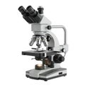 Advanced laboratory microscope with multiple objective lenses and adjustable arm Royalty Free Stock Photo