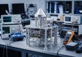 Advanced laboratory setup featuring a quantum computer Royalty Free Stock Photo