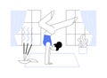 Advanced level yoga isolated cartoon vector illustrations.