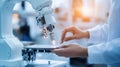 Advanced medical research laboratory with robotic precision technology for scientific innovation. Robotics Process
