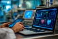 Advanced medical technology in use during heart monitoring analysis at a research lab