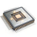 Advanced microchip with glowing circuits