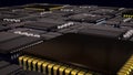 Advanced Microchip and Integrated Circuit Technology Background 3d render Royalty Free Stock Photo