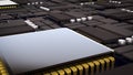 Advanced Microchip and Integrated Circuit Technology Background 3d render Royalty Free Stock Photo