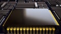 Advanced Microchip and Integrated Circuit Technology Background 3d render Royalty Free Stock Photo