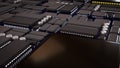 Advanced Microchip and Integrated Circuit Technology Background 3d render Royalty Free Stock Photo
