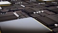 Advanced Microchip and Integrated Circuit Technology Background 3d render Royalty Free Stock Photo