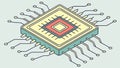 Advanced Microchip Processor: Essential Computer Technology Component, vector design Generative AI Royalty Free Stock Photo