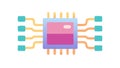 Advanced Microchip Processor, High-Tech Computing Core, vector design Generative AI Royalty Free Stock Photo