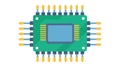 Advanced Microchip Processor Unit Vector Icon, vector design Generative AI Royalty Free Stock Photo