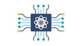 Advanced Microchip and Quantum Computing Processor Core, vector design Generative AI Royalty Free Stock Photo