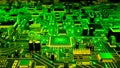Advanced microchip technology powers the interconnected digital circuit board. Royalty Free Stock Photo