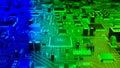 Advanced microchip technology powers the interconnected digital circuit board. Royalty Free Stock Photo