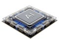 Advanced microprocessor chip on circuit board Royalty Free Stock Photo