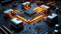 Advanced Microprocessor on Circuit Board Royalty Free Stock Photo