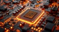 Advanced Microprocessor on Circuit Board. Generative ai