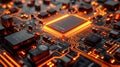 Advanced Microprocessor on Circuit Board. Generative ai