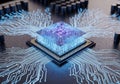 Advanced Microprocessor on Circuit Board Royalty Free Stock Photo
