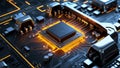 Advanced Microprocessor on Circuit Board Royalty Free Stock Photo