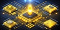 Advanced microprocessor interconnection circuit board technology concept Royalty Free Stock Photo