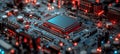 Advanced Microprocessor Technology for Blockchain Applications in Modern Circuit Board Engineering Royalty Free Stock Photo