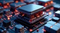 Advanced microprocessor technology a close-up view of a complex, high-performance computing system\'s internal architecture. Royalty Free Stock Photo
