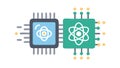 Advanced molecular computing, multi-atom chip, complex micro-technology. vector design Generative AI Royalty Free Stock Photo