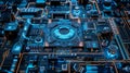 Advanced Motherboard Design With Integrated Circuit Technology Royalty Free Stock Photo