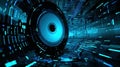 Advanced Motion Digital Cyan Matrix Cyber Environment Big Data Analytic Simulation Background