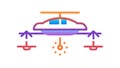 Advanced Multi Arm Drone or Flying Robot Icon, vector design Generative AI Royalty Free Stock Photo