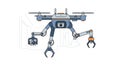 Advanced Multi-Functional Drone with Robotic Arms and Cameras Royalty Free Stock Photo