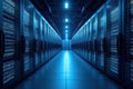 Advanced Network Infrastructure System with Server Racks and Cloud Computing Technology