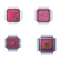Advanced Neural Network AI Chip Processor Illustration in Vector Format Royalty Free Stock Photo