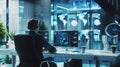 An Advanced Office Setting Where Ai Systems And Humans Work Side By Side, Showcasing The Future Of Technology And Ai Innovation,