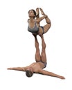 Advanced partner yoga pose. Couples yoga, illustration