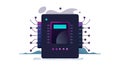 Advanced Processor Chip Icon, High-Tech Microchip, Computing Power, vector design Generative AI Royalty Free Stock Photo
