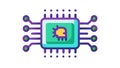 Advanced processor, microelectronics, complex integrated circuit, and high performance chip, vector design Generative AI Royalty Free Stock Photo