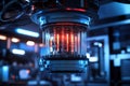 Advanced quantum computer core in a modern research laboratory environment Royalty Free Stock Photo