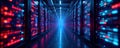 Advanced quantum data center, interconnected nodes, innovation, science, quantum entanglement